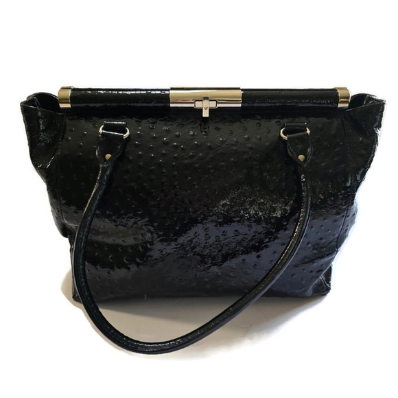 kate spade Handbags - Kate Spade Knightsbridge Constance Leather Satchel Black Ostriche Patent,